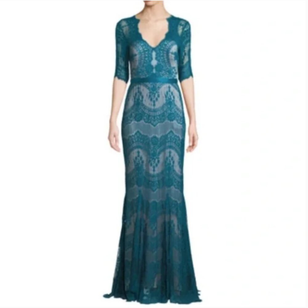 Catherine Deane Kelly Tulle and Lace Illusion Dress Gown, Size 4